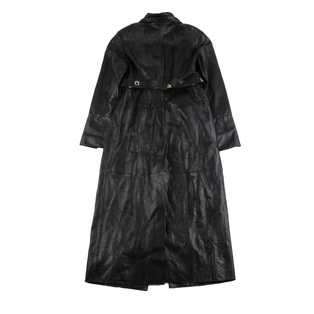 H&M Capsule Statement-Button Leather Coat Medium - image 4